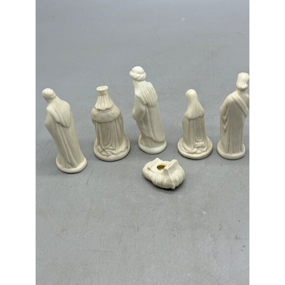 Vintage Nativity Scene Figurines 6-Piece Set White Ceramic Christmas Decor READ - Picture 5 of 7